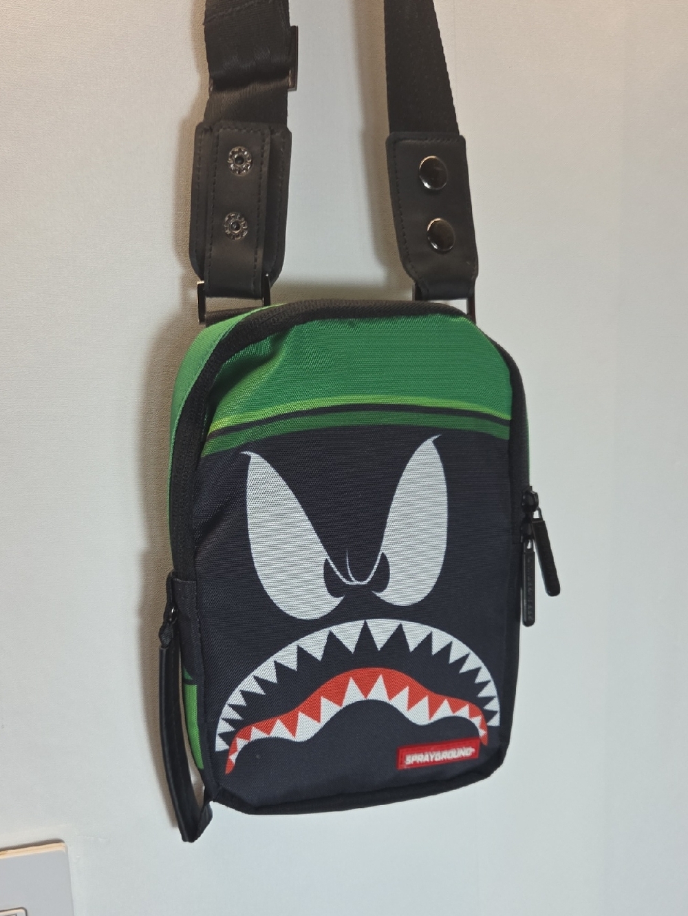 Sprayground Green and Black Looney Tunes Crossbody Bag